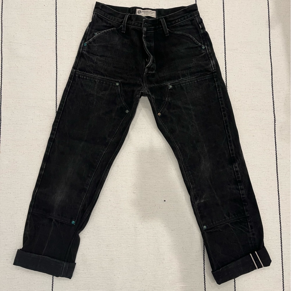 Grease Point Workwear Work Jean - 13.5 oz kaihara Black Selvedge Denim